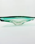 1950s MURANO TURQUOISE BLUE GLASS BOWL/ASHTRAY WITH CONTROLLED BUBBLES
