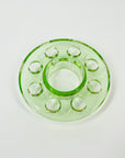 ANTIQUE GREEN DEPRESSION URANIUM GLASS FLOWER FROG