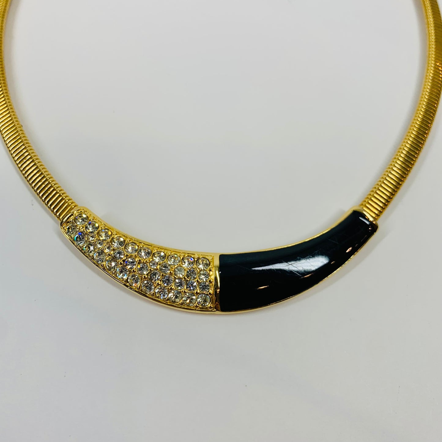 80s BARCS BLACK ENAMEL NECKLACE SUITE