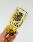 1950s AMBER GOLD FLORAL GILDED GLASSES