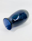 1980s MOUTH BLOWN AUSTRALIAN STUDIO PURPLE IRIDESCENT GLASS POSY VASE WITH POLKA DOTS
