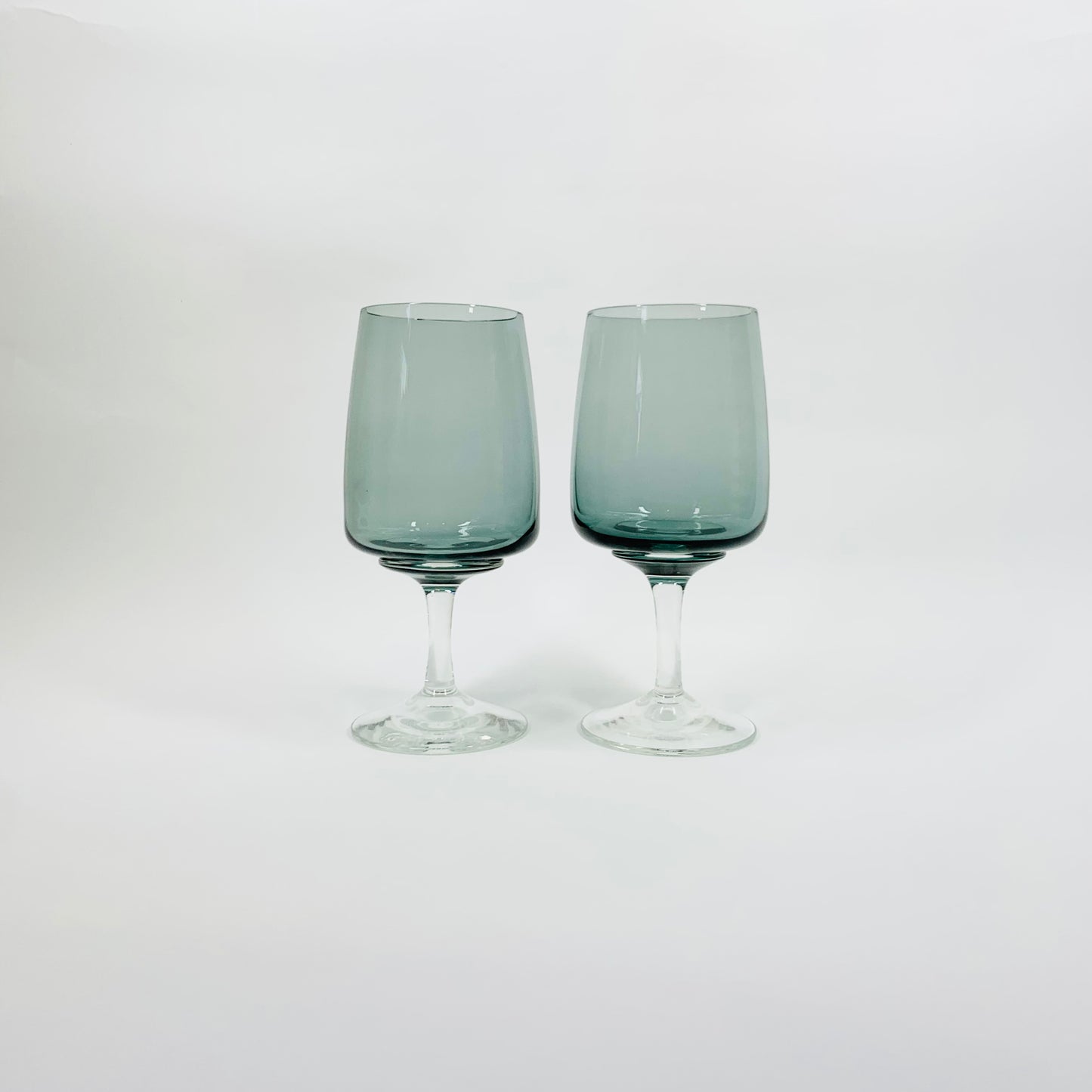 1950s POLISH GREY GLASSES WITH CLEAR STEMS