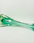 1950s MURANO TURQUOISE BLUE PAPERWEIGHT SWUNG GLASS VASE