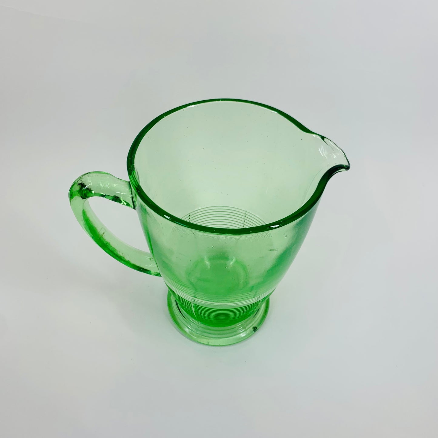 ANTIQUE GREEN DEPRESSION GLASS JUG