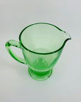 ANTIQUE GREEN DEPRESSION GLASS JUG