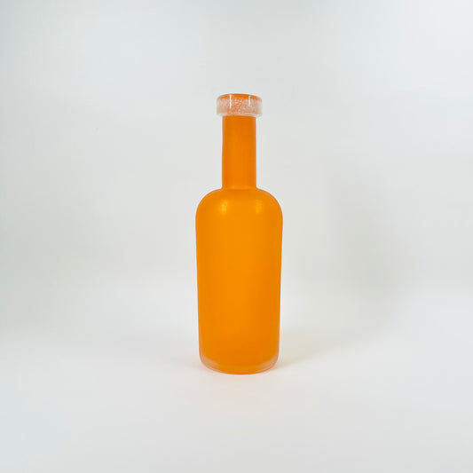 80s ACID WASHED ORANGE GLASS BOTTLE