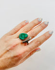 1950s DANISH BRUTALIST TOI ET MOI TURQUOISE SILVER RING