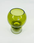 1960s FINNISH OLIVE GREEN GLASS HOOP VASE BY TAMARA ALADIN FOR RIIHIMAEN LASI