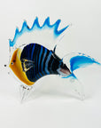LARGE 1980s MURANO BLUE ART GLASS FISH PAPERWEIGHT/SCULPTURE