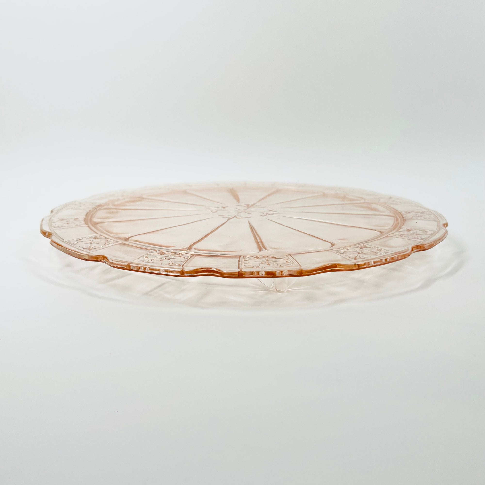 ANTIQUE DEPRESSION PINK PRESSED GLASS PLATE/BOWL/DINNER SERVICE