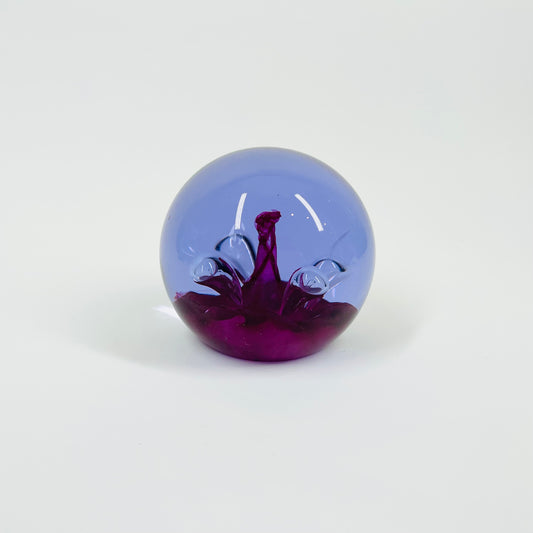 1980s PINK PURPLE ART GLASS CAITHNESS PAPERWEIGHT