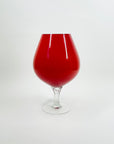 1950s EMPOLI RED GLASS BRANDY BALLOON VASE