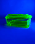 URANIUM GLASS NUDE MOTIF LIDDED BOX