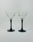 1950s LUMINARC BLACK STEM MARTINI GLASSES