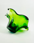 1970s JAPANESE GREEN SOMMERSO GLASS STARFRUIT BOWL