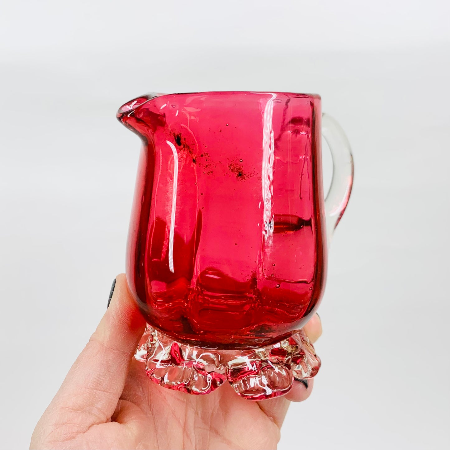 VICTORIAN PINK GLASS JUG