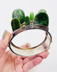 SIGNED 1974 STERLING SILVER NEPHRITE BANGLE BY FINNISH MASTER TAISTO PALONEN