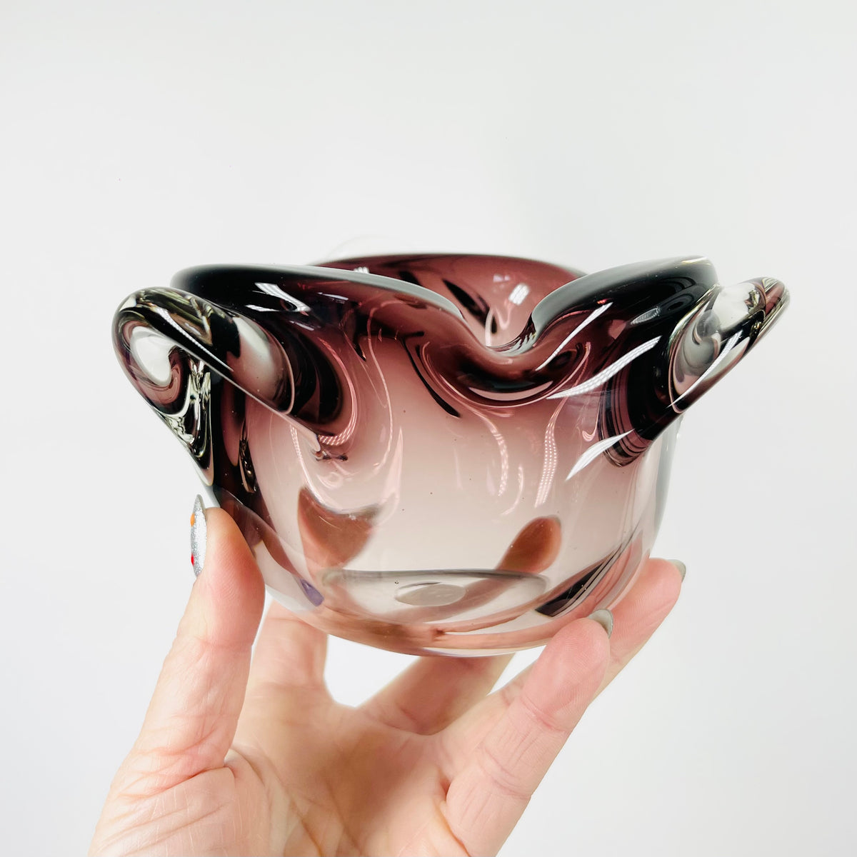 1950s AMETHYST PURPLE MURANO PINCHED BOWL/ASHTRAY