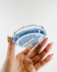ANTIQUE JAPANESE BLUE DEPRESSION GLASS PIN DISH