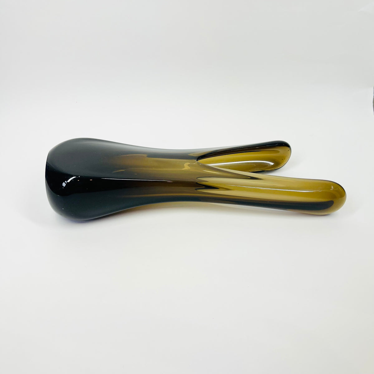 1960s MURANO BROWN SOMMERSO GLASS SWUNG VASE
