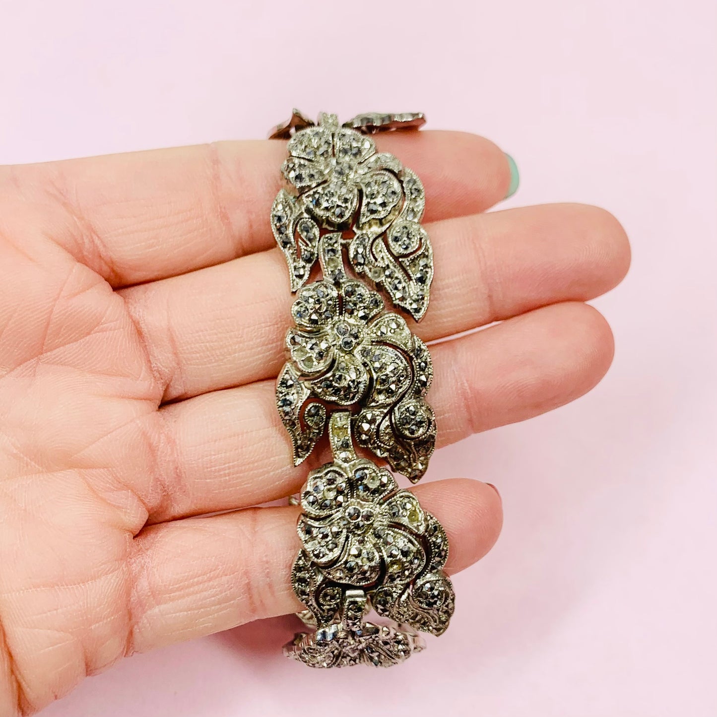 50s MARCASITE FILIGREE BRACELET