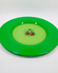 1980s GERMAN HAND MADE OPALINE COLOUR GLASS PLATTER