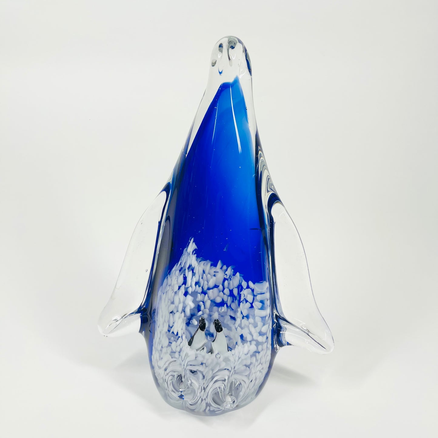 1980s CZECH BLUE SOMMERSO GLASS PENGUIN