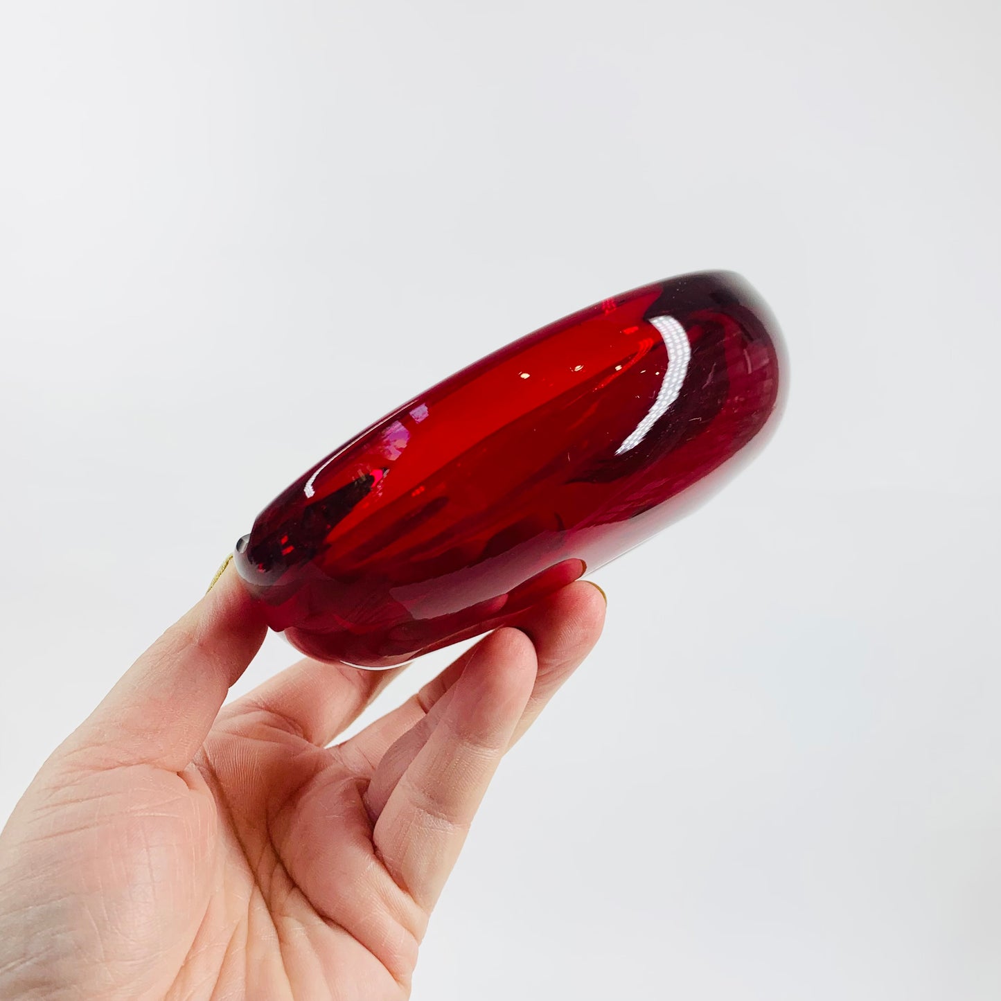 1950s MURANO RED OVAL BOWL/ASHTRAY