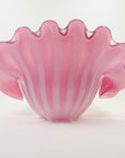 1950s PINK MURANO OPALINE GLASS CLAM SHELL BOWL (XL)