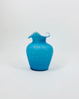 TURQUOISE SATIN RUFFLE RIM VASE