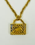 LIMITED EDITION 1995 CHANEL FLAP BAG PENDANT NECKLACE