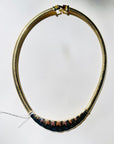 1980s BARCS 2 TONE OMEGA CHAIN STATEMENT NECKLACE