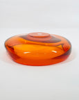 1970s JAPANESE MANDARIN/ORANGE SOMMERSO GLASS PINCHED BOWL