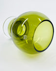 1960s FINNISH OLIVE GREEN GLASS HOOP VASE BY TAMARA ALADIN FOR RIIHIMAEN LASI