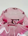 1950s LARGE CZECH SKRDLOVICE PINK SOMMERSO GLASS STARFRUIT BOWL