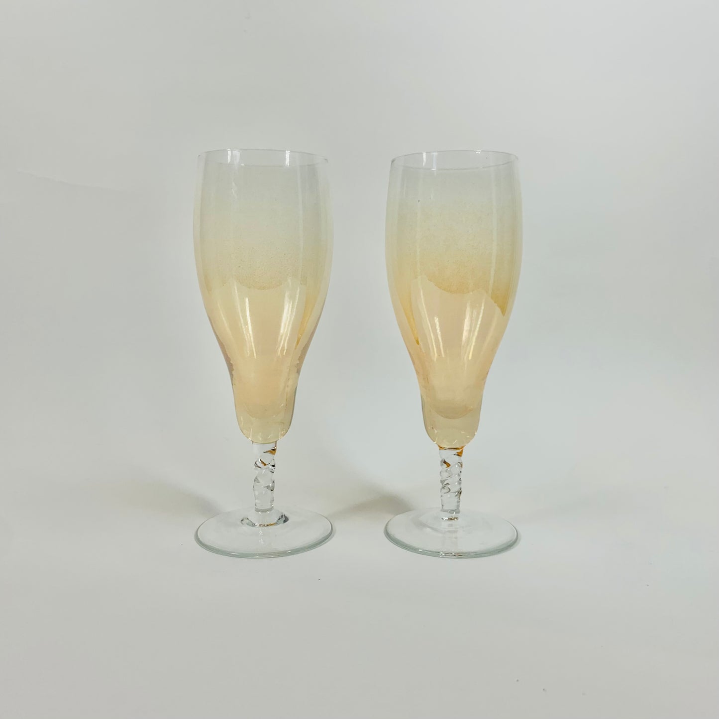 50s CARNIVAL GLASS CHAMPAGNE FLUTES