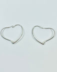 1990s TIFFANY & CO SILVER HEARTS EARRINGS BY ELSA PERETTI