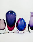 1990s HAZE PURPLE PINK SOMMERSO GLASS VASE BY ERICA LAGERBIELKE FOR KOSTA BODA
