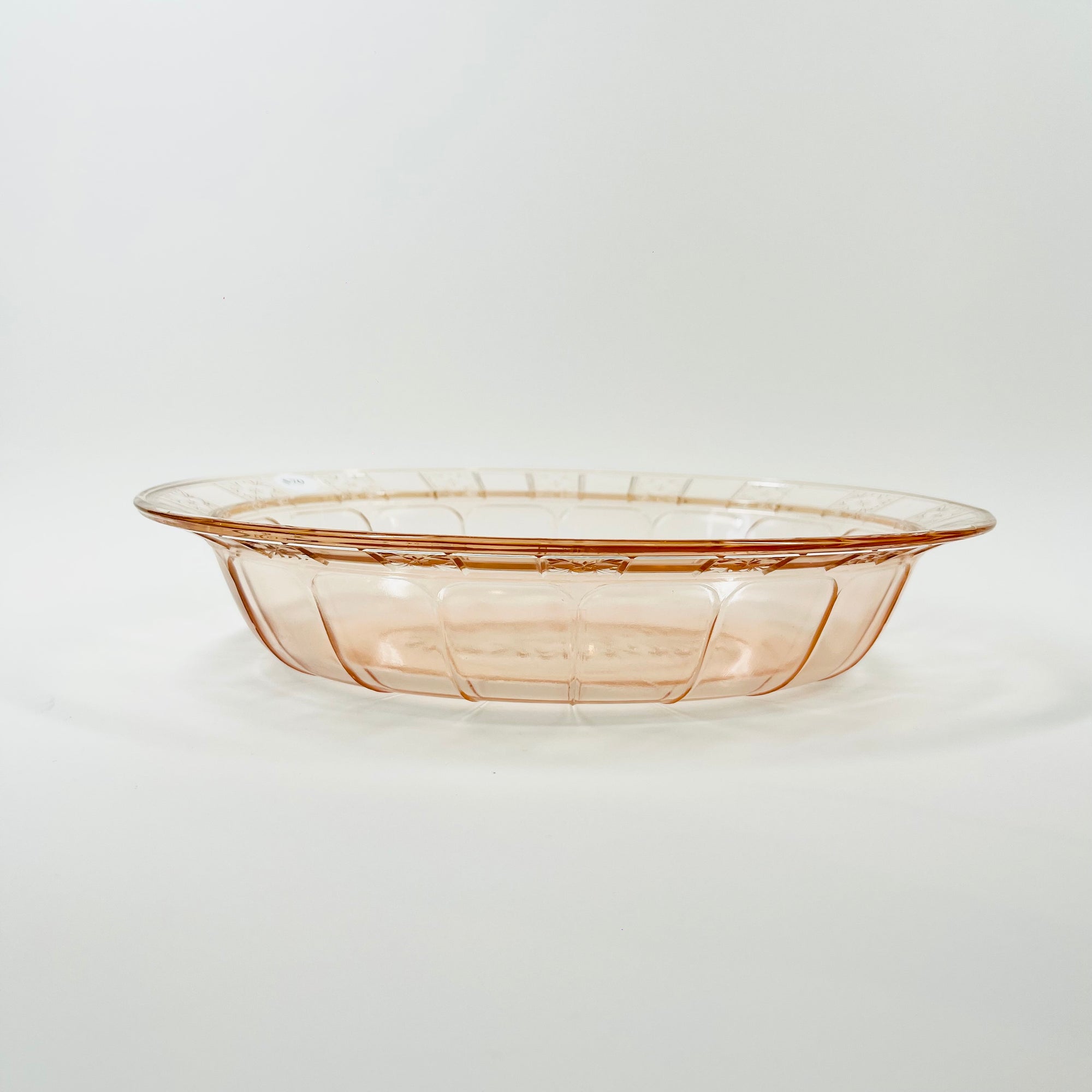 ANTIQUE DEPRESSION PINK PRESSED GLASS PLATE/BOWL/DINNER SERVICE
