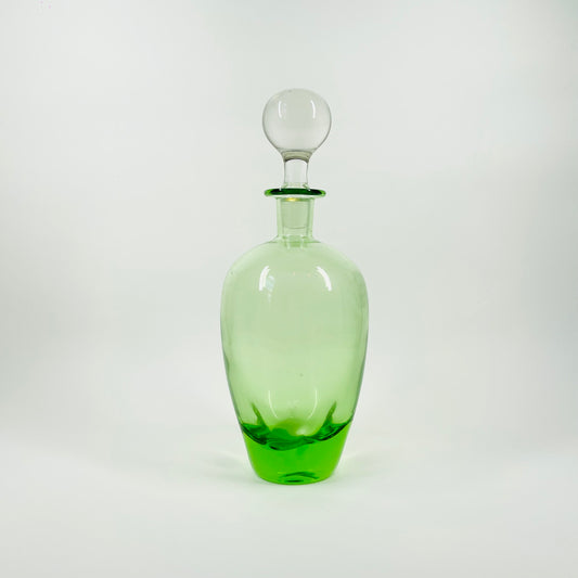 1950s ITALIAN GREEN GLASS DECANTER