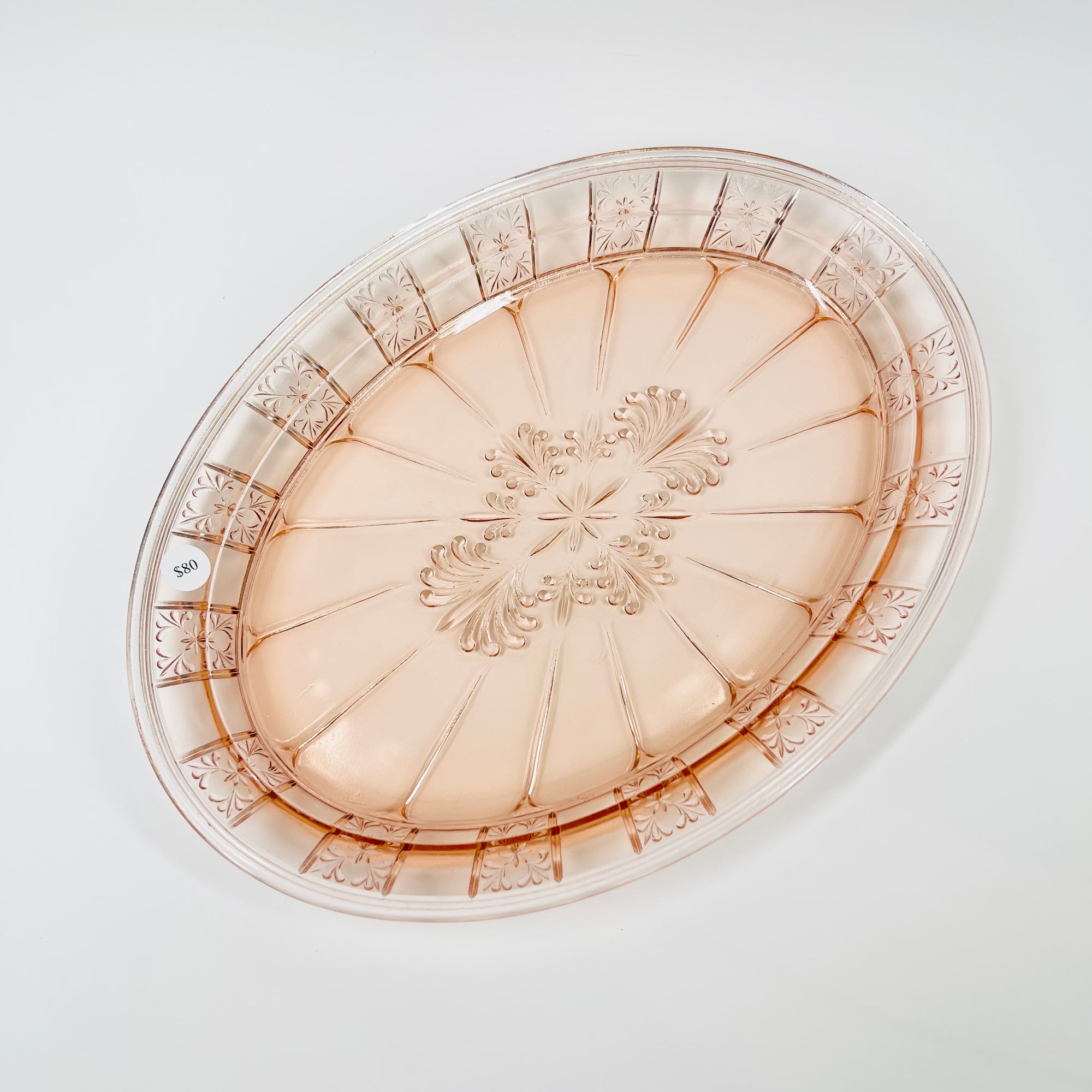 ANTIQUE DEPRESSION PINK PRESSED GLASS PLATE/BOWL/DINNER SERVICE