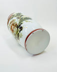 ANTIQUE VICTORIAN HAND PAINTED MILK GLASS VASE