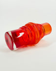 1960s FINNISH RED ORANGE OMBRE GLASS HOOP VASE BY TAMARA ALADIN FOR RIIHIMAEN LASI