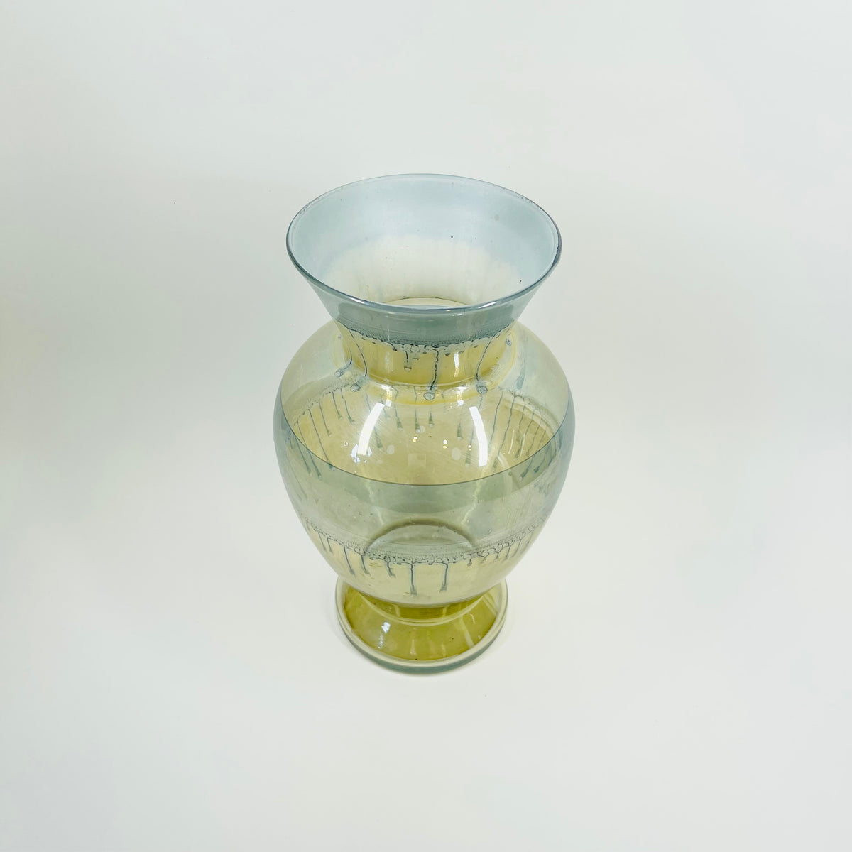 Simron Vase 1970s LARGE HAND DYED BLUE GOLD SIMRON GLASS VASE – GLASS ET CETERA