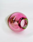 1950s PINK GREEN SOMMERSO MURANO SOMMERSO GLASS VASE WITH LATTICINO SWIRLS