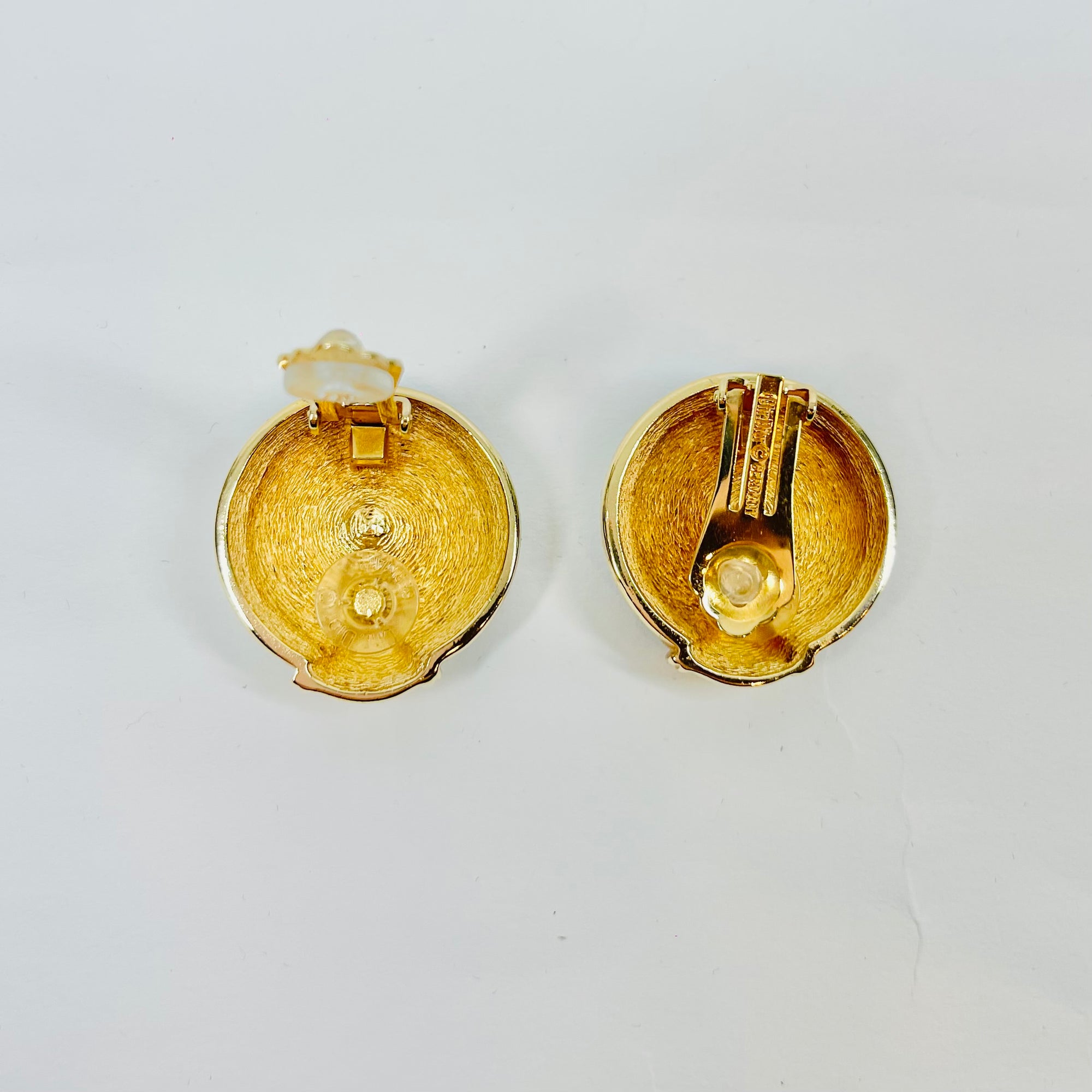 1980s CHRISTIAN DIOR BLACK ENAMEL DIAMANTÉ CLIP ON BUTTON EARRINGS