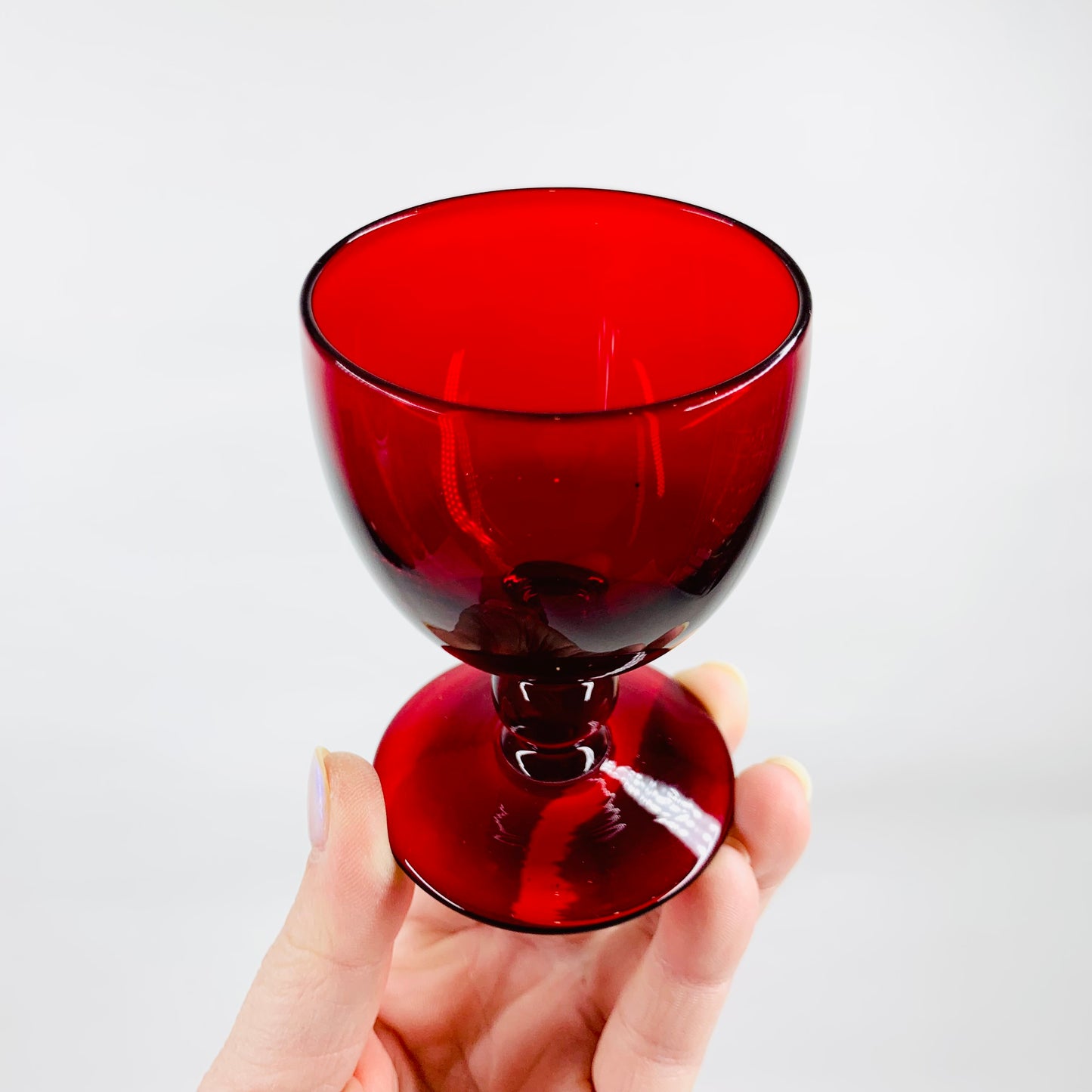 RUBY FOOTED SHOT GLASSES