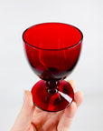RUBY FOOTED SHOT GLASSES