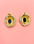 BLACK FILIGREE ENAMEL EARRINGS