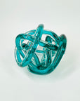 1980s MURANO TEAL BLUE SOMMERSO GLASS BALL